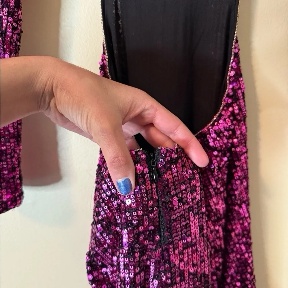 Revolve NBD Cinzia Sequin Maxi Dress in Hot Pink Size Medium
